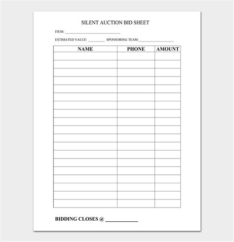 coe bidding results|free printable auction forms.